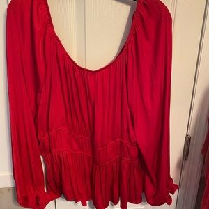 Gorgeous Nine West Boho Red Blouse Size XXL NWT